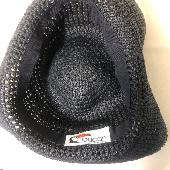 Two Black and White Raffia Hats main image 7